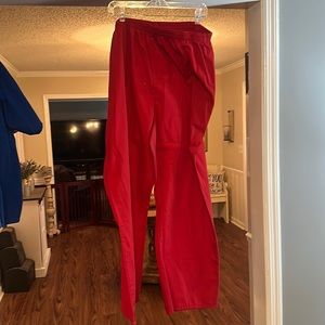 Elastic waist band, red scrub pants, 3X
